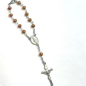 Handmade Car Rearview Mirror Catholic Rosary Christian Religious Prayer Beads